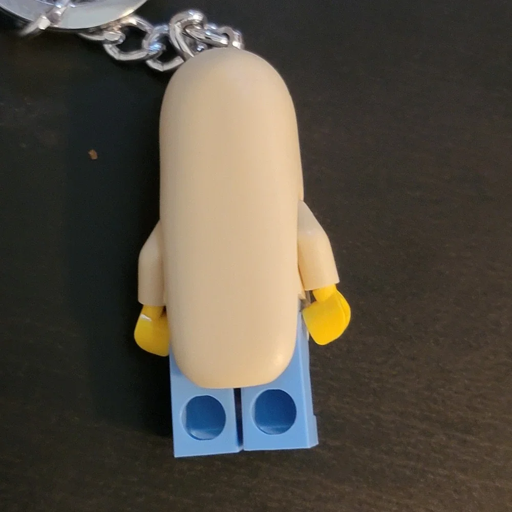 LEGO Hot Dog Man Keychain Unisex OS Red Yellow New 853571 Minifigure Accessory